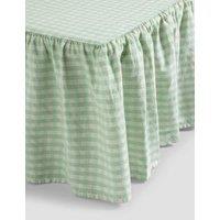 Piglet In Bed Linen Rich Gingham Valance Sheet Green Mix
