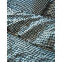 Piglet In Bed Pure Linen Gingham Flat Sheet Multi