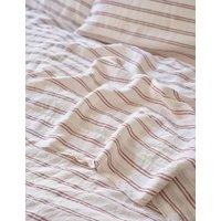 Piglet In Bed Pure Linen Kemptown Striped Flat Sheet Red Mix