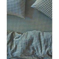 Piglet In Bed Pure Linen Gingham Fitted Sheet Multi