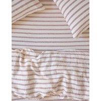 Piglet In Bed Pure Linen Kemptown Stripe Fitted Sheet Red Mix