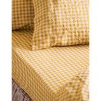 Piglet In Bed Linen Rich Gingham Fitted Sheet Yellow Mix