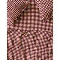 Piglet In Bed Linen Rich Gingham Fitted Sheet Red Mix