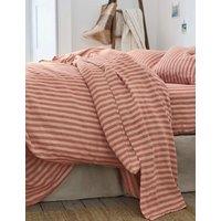 Piglet In Bed Pure Linen Striped Flat Sheet Red Mix