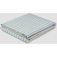 Piglet In Bed Pure Linen Striped Flat Sheet Blue Mix