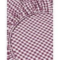 Piglet In Bed Pure Linen Gingham Fitted Sheet Purple Mix