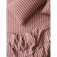 Piglet In Bed Pure Linen Pembroke Stripe Fitted Sheet Pink Mix