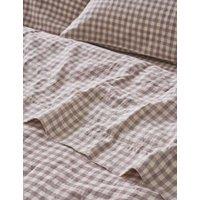 Piglet In Bed Linen Rich Gingham Flat Sheet Pink Mix