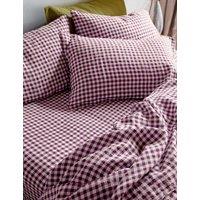 Piglet In Bed Linen Rich Gingham Fitted Sheet Purple Mix