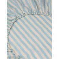 Piglet In Bed Pure Linen Pembroke Stripe Fitted Sheet Blue Mix