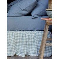Piglet In Bed Linen Rich Gingham Valance Sheet Blue Mix