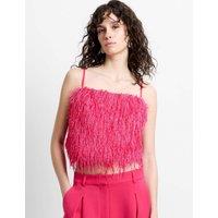 French Connection Textured Square Neck Top Pink