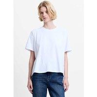 French Connection Cotton Rich Asymmetrical T-Shirt White