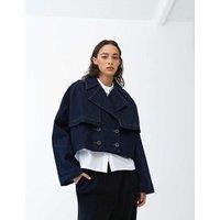 French Connection Denim Cropped Trench Coat Denim