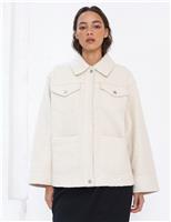 French Connection Textured Collared Utility Jacket Beige