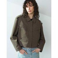 French Connection Faux Suede Bomber Jacket Green