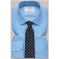 Hawes & Curtis Slim Fit Non Iron Pure Cotton Gingham Shirt Blue Mix