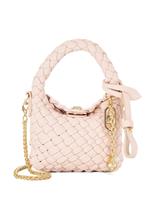 Dune London Faux Leather Woven Bag Charm Champagne