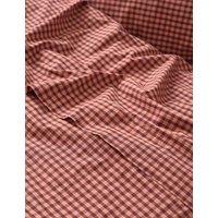 Piglet In Bed Pure Cotton Gingham Flat Sheet Brown Mix