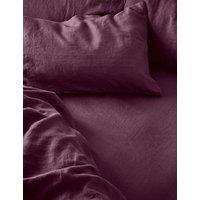 Piglet In Bed Pure Linen Fitted Sheet Purple