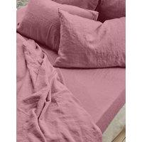 Piglet In Bed Pure Linen Fitted Sheet Pink