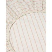 Piglet In Bed Pure Cotton Striped Fitted Sheet Pink Mix