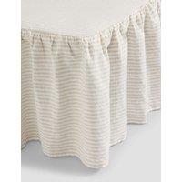 Piglet In Bed Pure Linen Striped Valance Sheet Oatmeal Mix