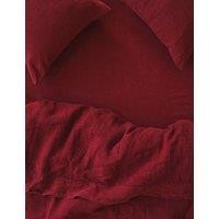 Piglet In Bed Pure Linen Fitted Sheet Red