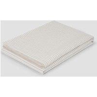 Piglet In Bed Pure Linen Striped Flat Sheet Oatmeal Mix