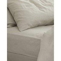 Piglet In Bed Pure Linen Fitted Sheet Oatmeal