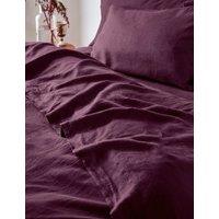 Piglet In Bed Pure Linen Flat Sheet Purple