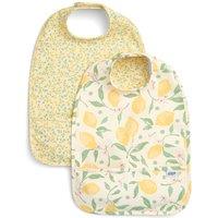 Mamas & Papas 2 Pack Lemon Print Scoop Bibs Yellow Mix