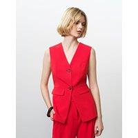 French Connection V-Neck Waistcoat Red