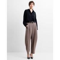 French Connection Tapered Ankle Grazer Trousers Taupe