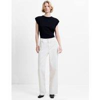 French Connection High Waisted Straight Leg Jeans Ecru