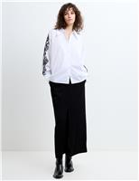 Pure Cotton Embroidered Collared Shirt