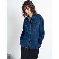 French Connection Denim Collared Pocket Detail Shirt Blue Denim