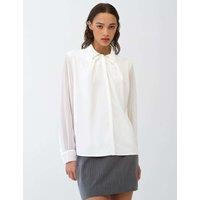 French Connection Crepe Collar Detail Shirt White