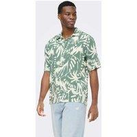 ONLY & SONS Regular Fit Printed Short Sleeve Shirt Green Mix