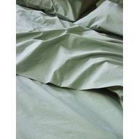 Piglet In Bed Pure Washed Cotton Percale Flat Sheet Green