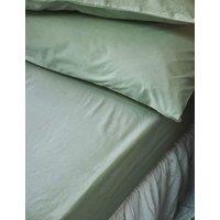 Piglet In Bed Washed Cotton Percale Fitted Sheet Green
