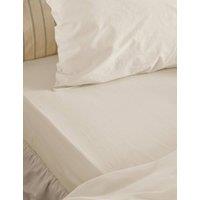 Piglet In Bed Washed Cotton Percale Fitted Sheet Cream