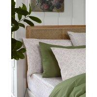 Piglet In Bed Pure Cotton Spring Sprig Fitted Sheet Natural Mix