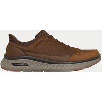 Skechers Arch Fit Leather Crosser Felix Slip-ins Shoes Dark Brown