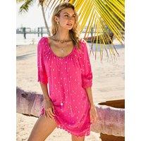 SOSANDAR Spot Print Lace Insert Scoop Neck Kaftan Pink Mix