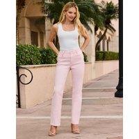 SOSANDAR Mid Rise Straight Leg Jeans Pink