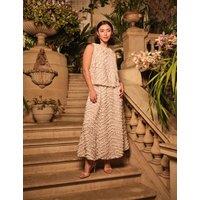 FatFace Round Neck Frill Detail Vest Top Ivory Mix