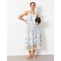 FatFace Floral Square Neck Cami Top with Linen Ivory Mix