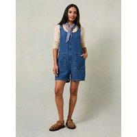 FatFace Pure Cotton Denim Short Dungarees Denim
