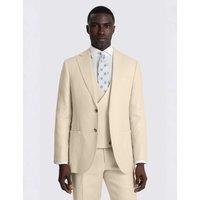 MOSS Tailored Fit Pure Linen Twill Suit Jacket Neutral